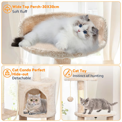 Cat Tree Multi-Level Tower Condo Scratching Post Kitten Toy Cozy Climb Furniture Activity Centre