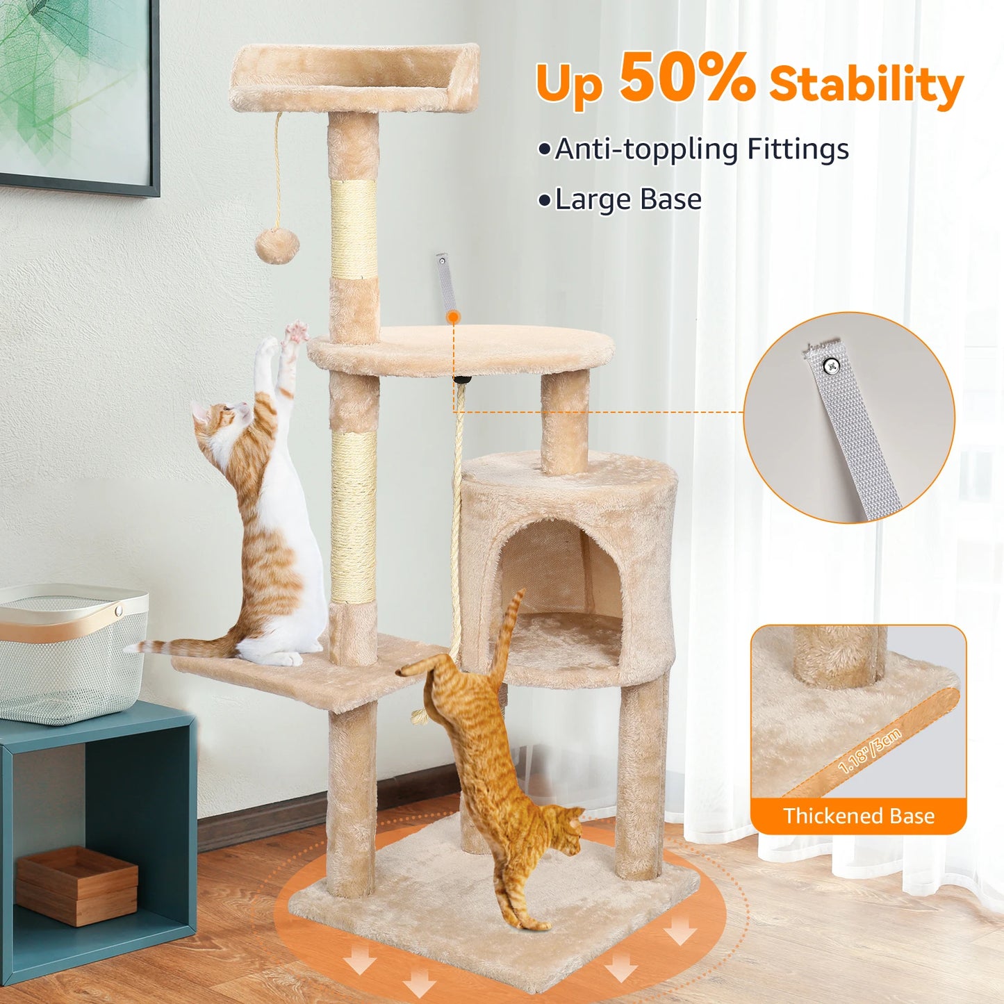 Cat Tree Multi-Level Tower Condo Scratching Post Kitten Toy Cozy Climb Furniture Activity Centre