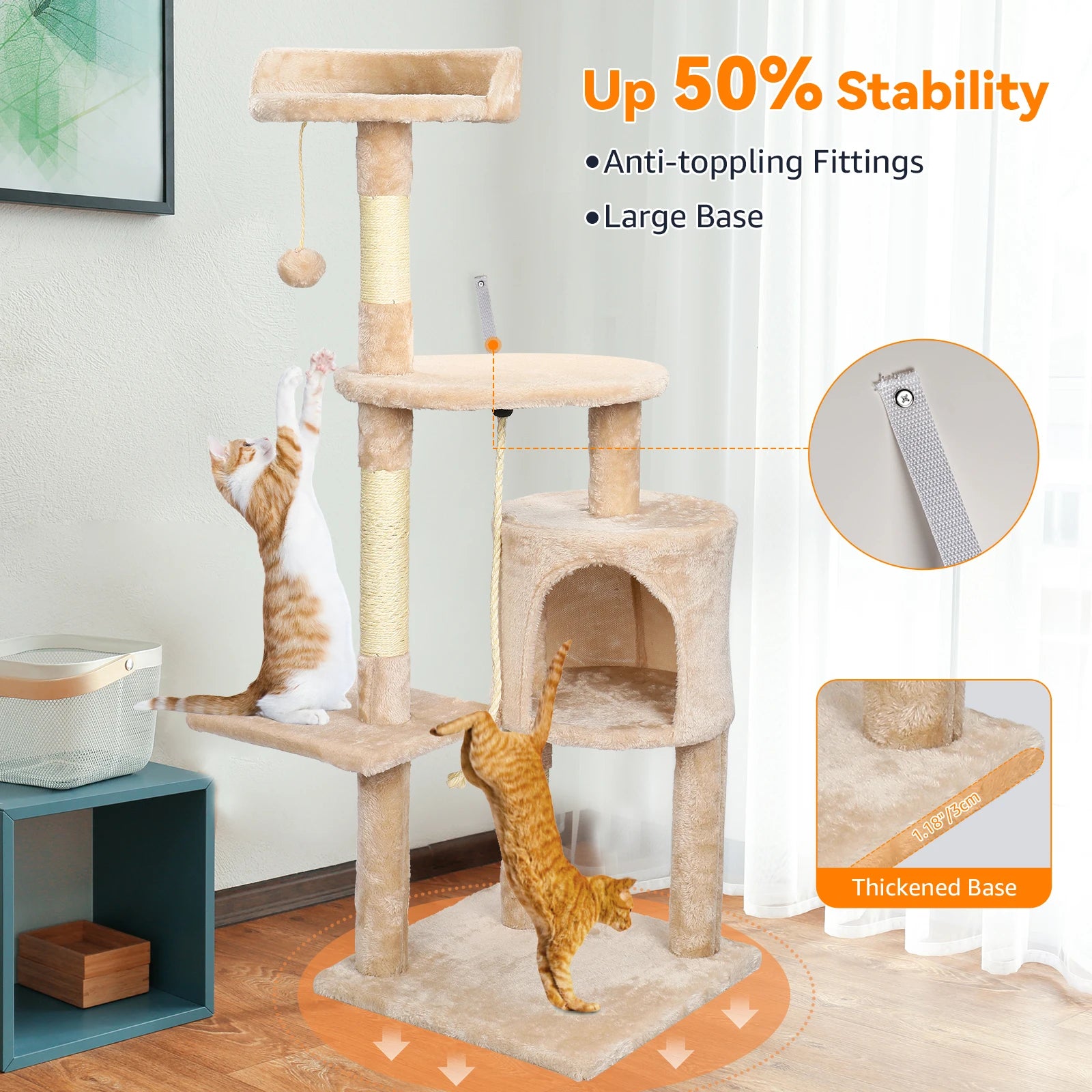 Cat Tree Multi-Level Tower Condo Scratching Post Kitten Toy Cozy Climb Furniture Activity Centre