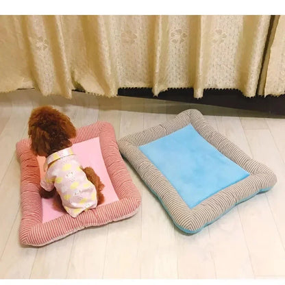 Cooling Dog Mat Ice Silk Pet Bed Breathable Washable Small Large