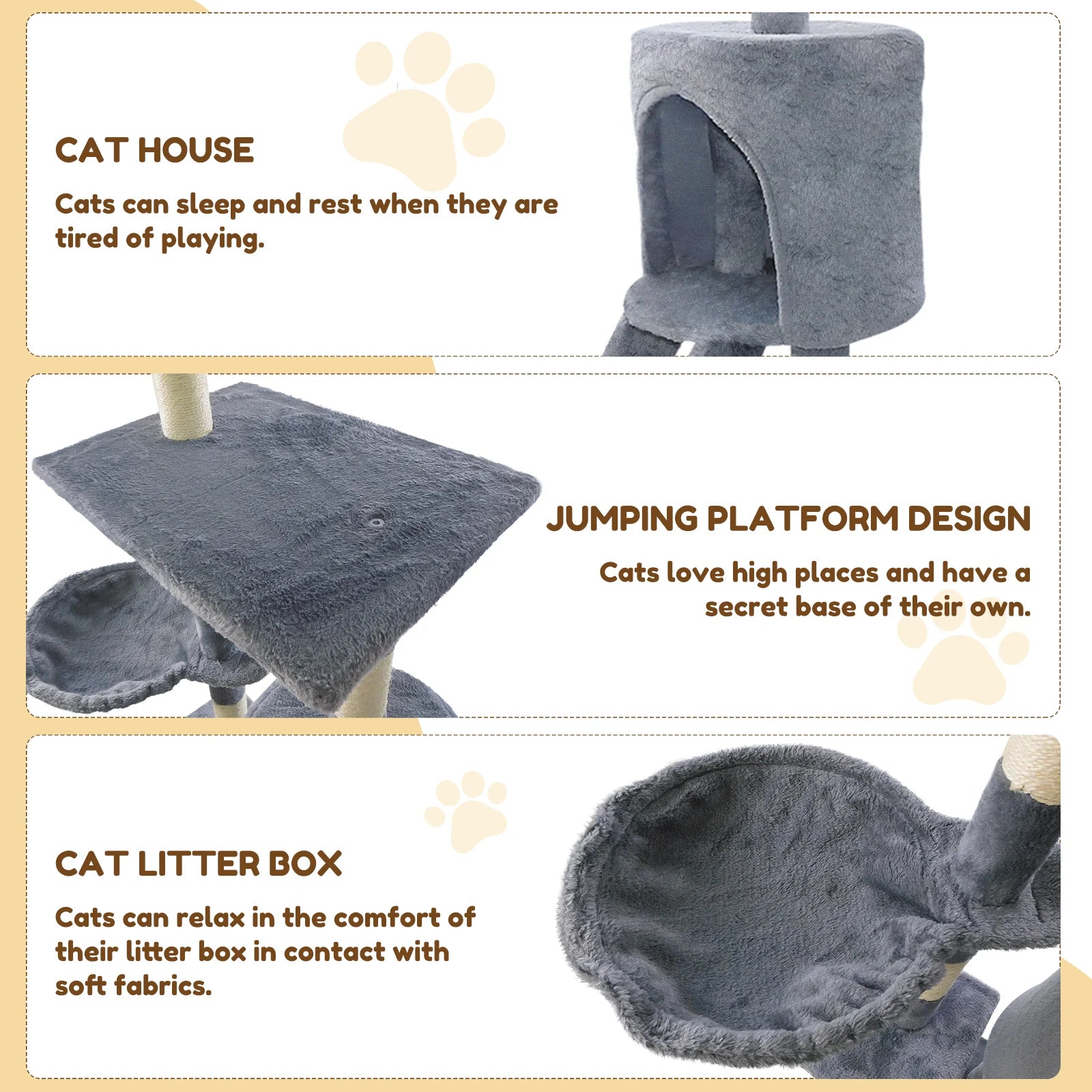 Cat Tree Tower 140cm Multilevel Scratching Post with Condos & Ladder Pet Activity Centre