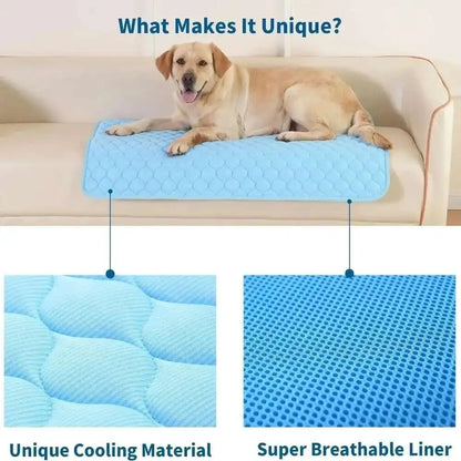 Cooling Dog Mat Ice Silk Pet Bed Breathable Washable Small Large