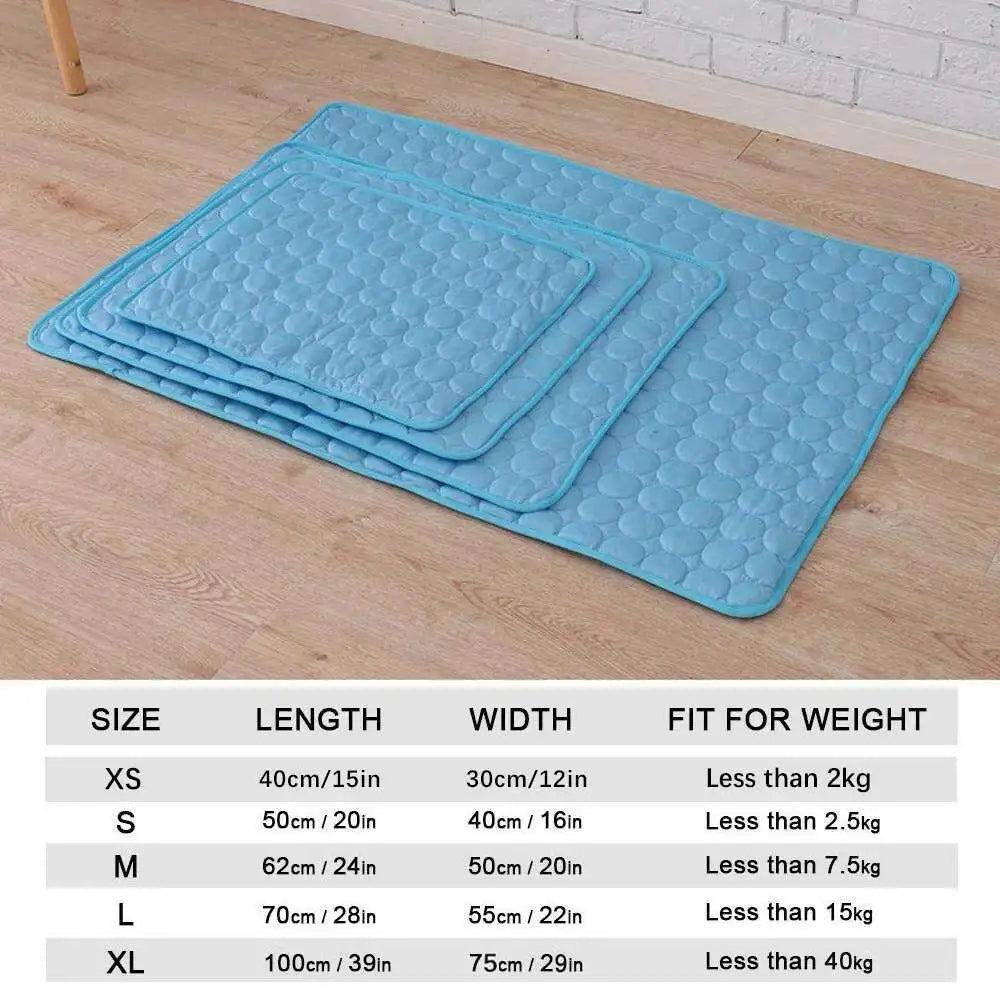 Cooling Dog Mat Ice Silk Pet Bed Breathable Washable Small Large