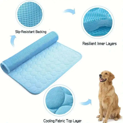 Cooling Dog Mat Ice Silk Pet Bed Breathable Washable Small Large