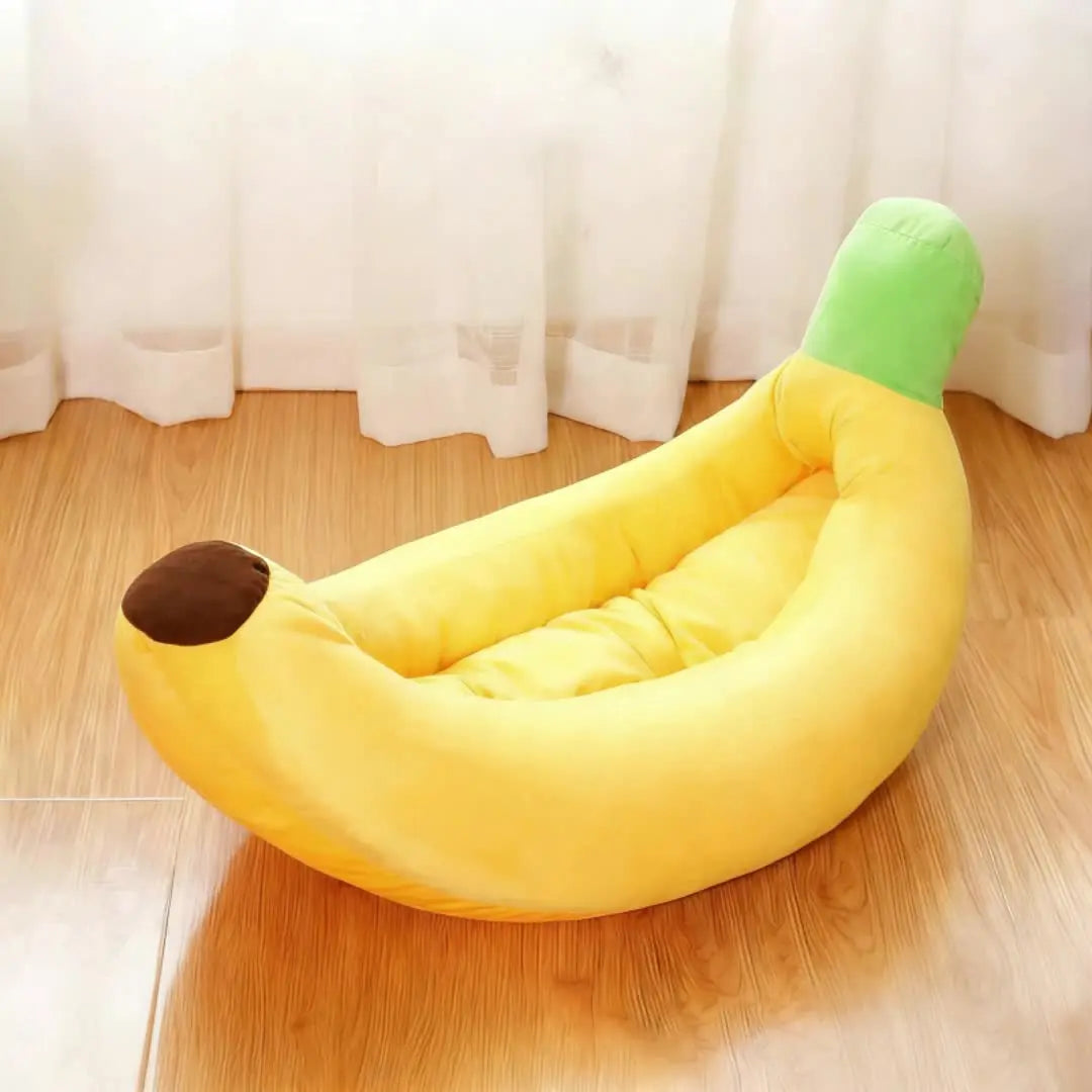 Plush Banana Pet Bed Soft Cozy House for Dogs Cats