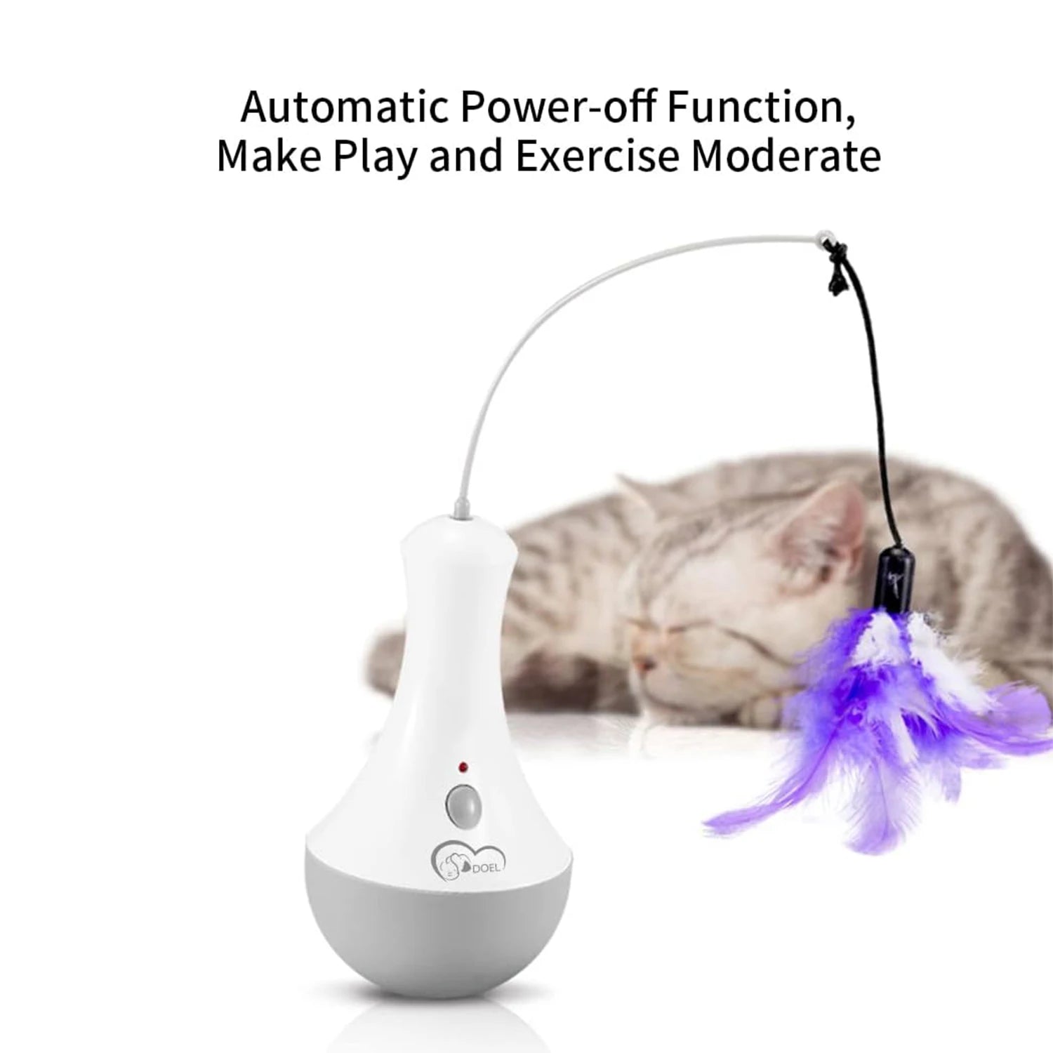 Cat Interactive Toy Feather Teaser Kitten Indoor Play Automatic