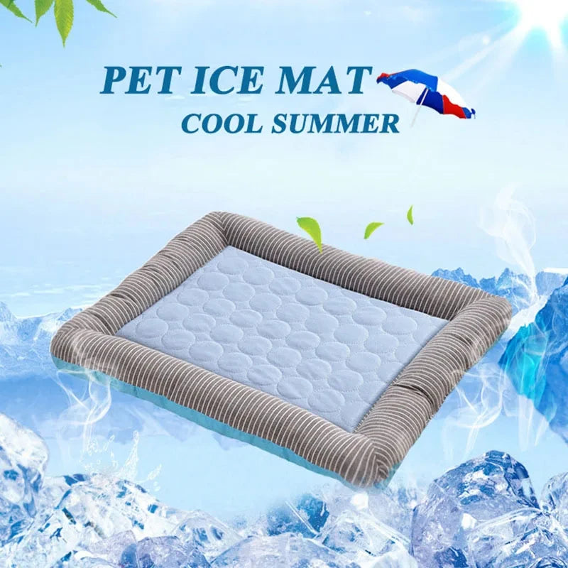 Cooling Dog Mat Ice Silk Pet Bed Breathable Washable Small Large