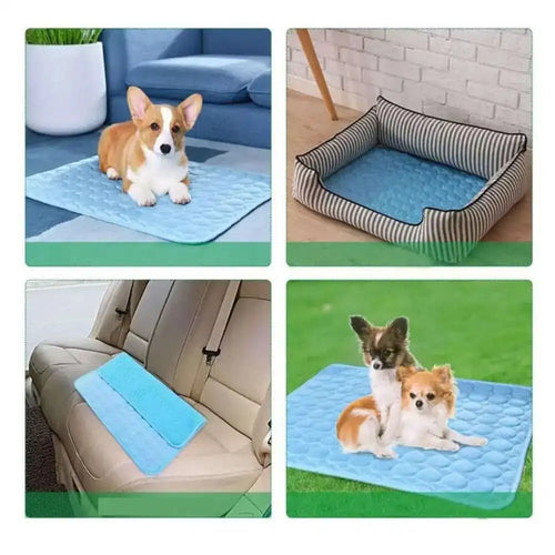 Cooling Dog Mat Ice Silk Pet Bed Breathable Washable Small Large