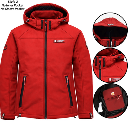 Men’s Soft Shell Hooded Waterproof Jacket – Fleece-Lined, Windproof & Breathable Outdoor Coat